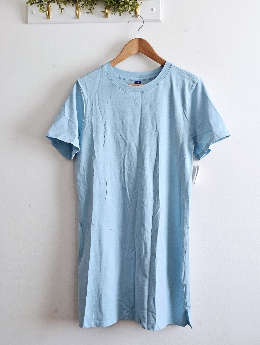 Old Navy NWT Light Blue 100% Cotton T-Shirt Dress Size Medium Casual Crew Neck